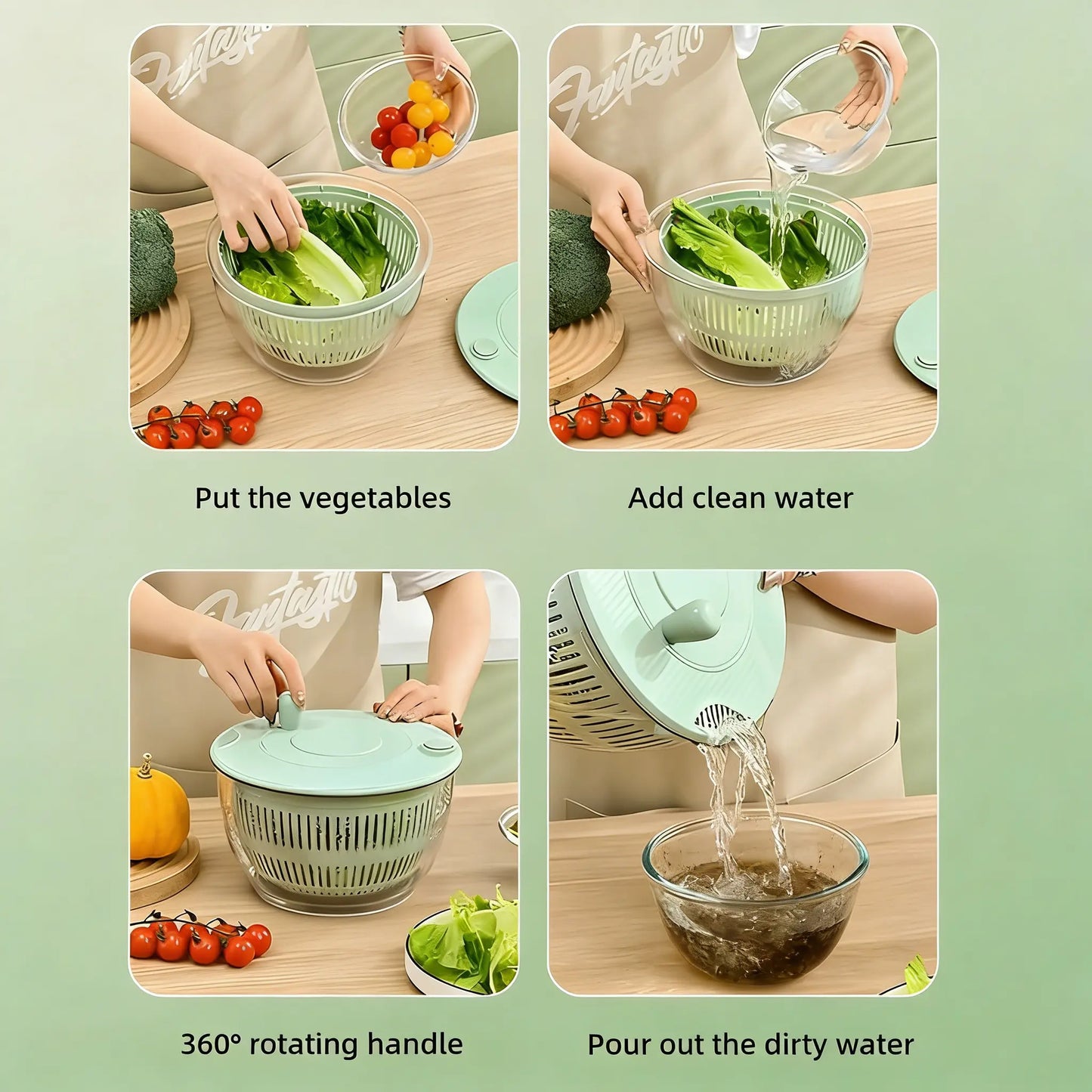 Salad Spinner Large, 3 IN 1