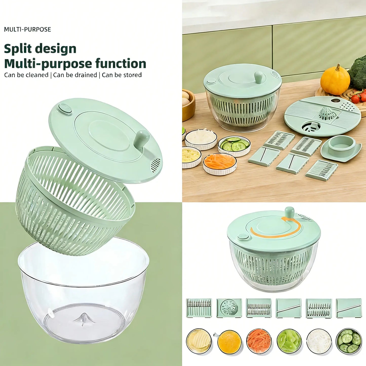 Salad Spinner Large, 3 IN 1